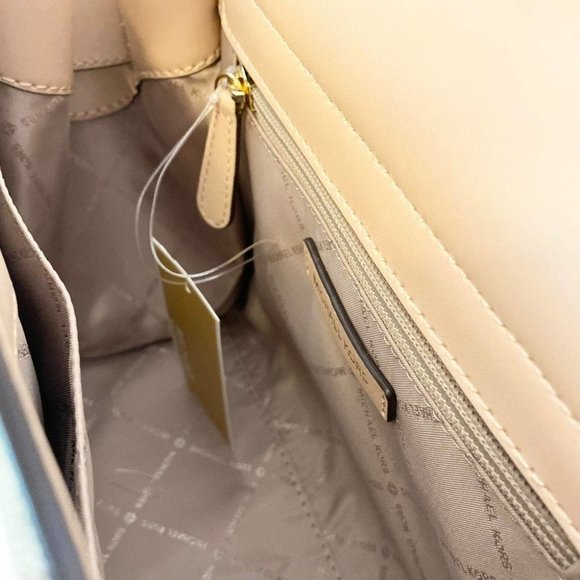 Michael Kors Purse Carmen Medium Flap Satchel shoulder bag buff multi - Picture 9 of 11